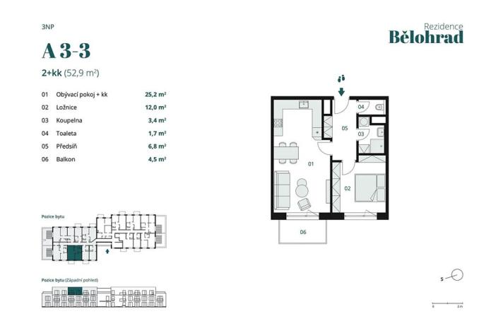 Prodej bytu 2+kk, Lázně Bělohrad, 53 m2