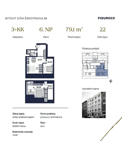 Prodej bytu 3+kk, Praha - Žižkov, Žerotínova, 71 m2