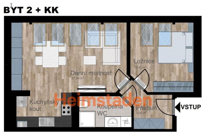 Pronájem bytu 2+kk, Ostrava - Poruba, Havlíčkovo náměstí, 55 m2