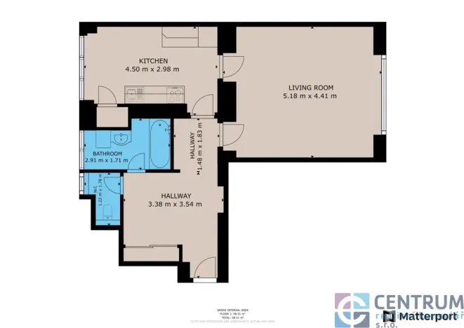 Pronájem bytu 1+1, Tanvald, Radniční, 56 m2