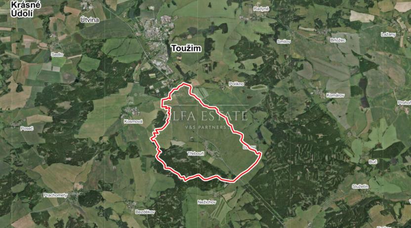 Prodej pozemku, Toužim - Třebouň, 839 m2