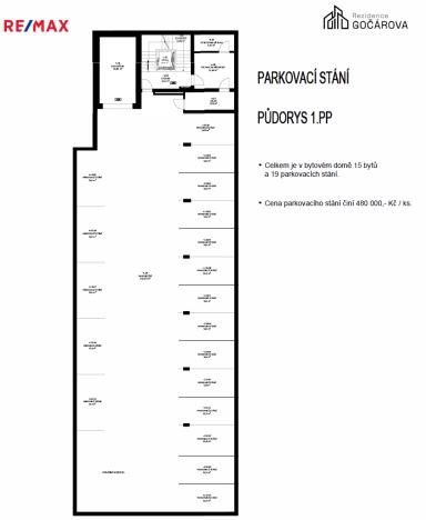 Prodej garážového stání, Hradec Králové - Pražské Předměstí, Gočárova třída, 13 m2