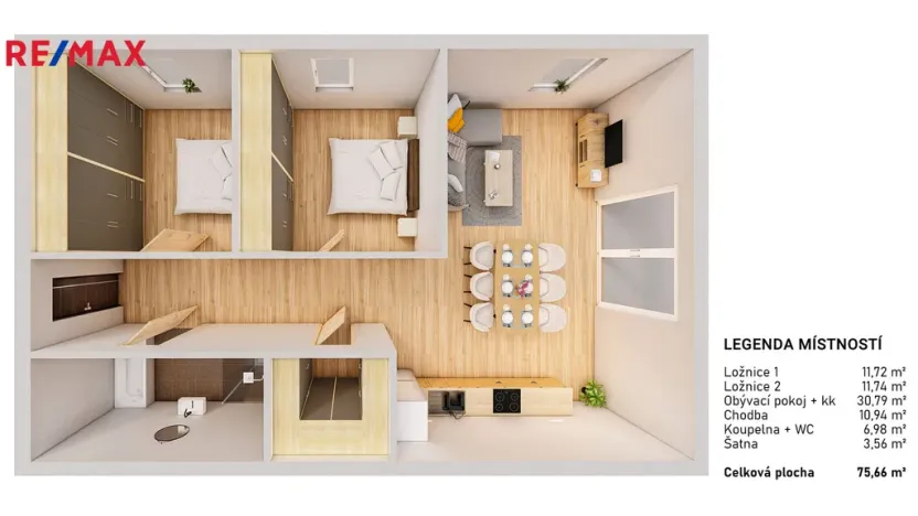 Prodej bytu 3+kk, Mutěnice, 76 m2