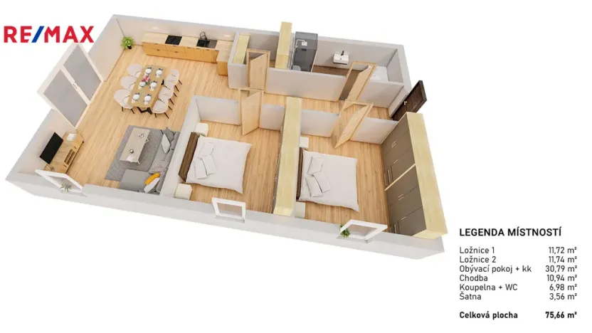 Prodej bytu 3+kk, Mutěnice, 76 m2