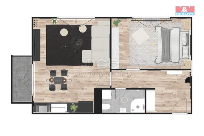 Prodej bytu 2+kk, Žleby, Polní, 63 m2