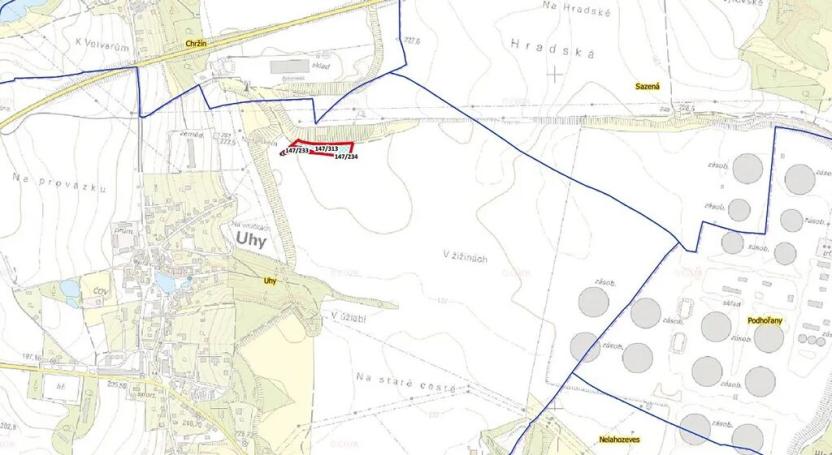 Prodej pole, Uhy, 6097 m2