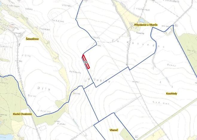 Prodej pole, Vlkaneč, 5400 m2