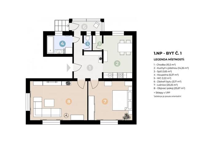 Prodej bytu 2+1, Mladá Boleslav, Žižkova, 88 m2