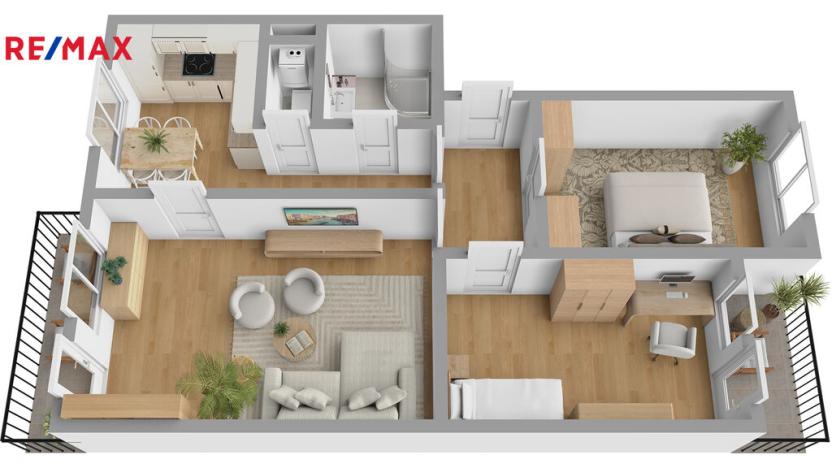 Prodej bytu 3+1, Chlumec nad Cidlinou - Chlumec nad Cidlinou III, Rooseveltova, 74 m2