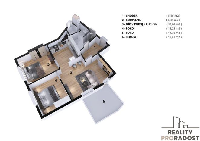 Prodej bytu 3+kk, Ivanovice na Hané, Osvoboditelů, 87 m2