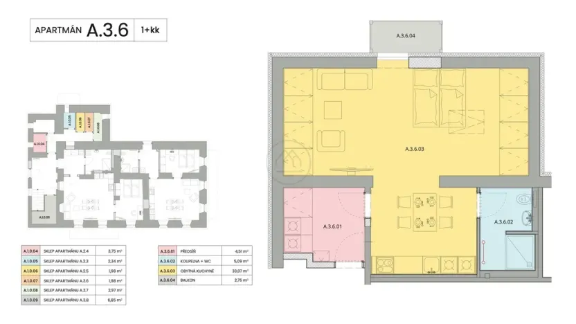 Prodej bytu 1+kk, Horní Planá - Hůrka, Hůrka, 43 m2