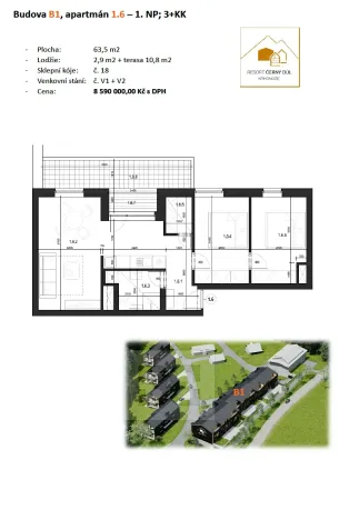 Prodej bytu 3+kk, Černý Důl, 77 m2