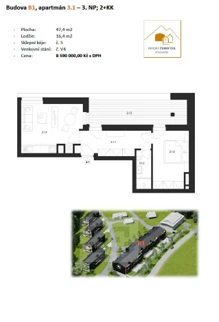 Prodej bytu 2+kk, Černý Důl, 47 m2