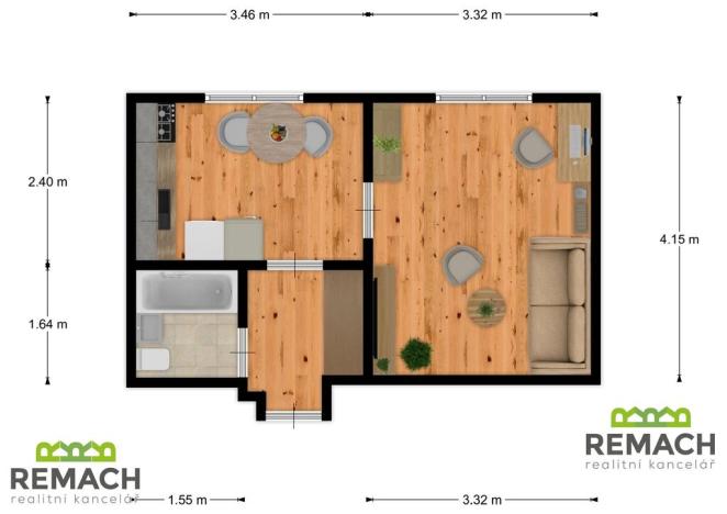 Pronájem bytu 1+1, Uherské Hradiště, Boženy Němcové, 31 m2