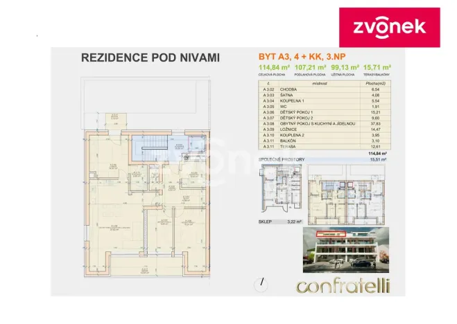 Prodej bytu 4+kk, Zlín, Pod Nivami, 114 m2