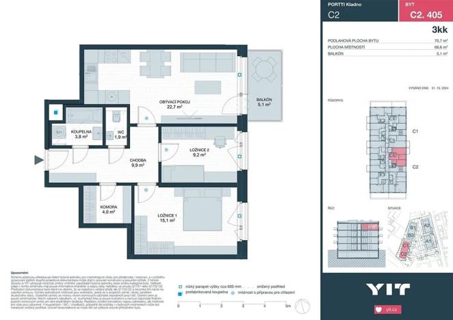 Prodej bytu 3+kk, Kladno, Ke stadionu, 66 m2