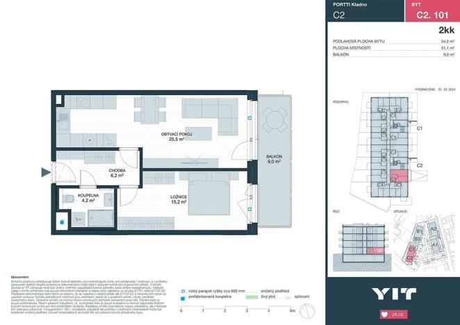 Prodej bytu 2+kk, Kladno, Ke stadionu, 54 m2