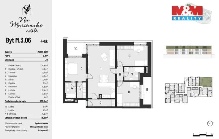 Prodej bytu 4+kk, Brandýs nad Labem-Stará Boleslav, Dřevčická, 101 m2