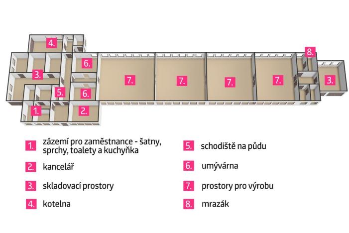 Pronájem výrobních prostor, Moravské Budějovice - Vranín, 200 m2