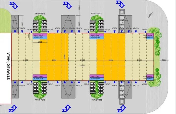 Pronájem skladu, Kozomín, 4800 m2