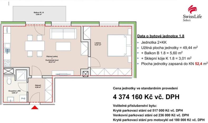 Prodej bytu 2+kk, Liberec, Vojanova, 49 m2