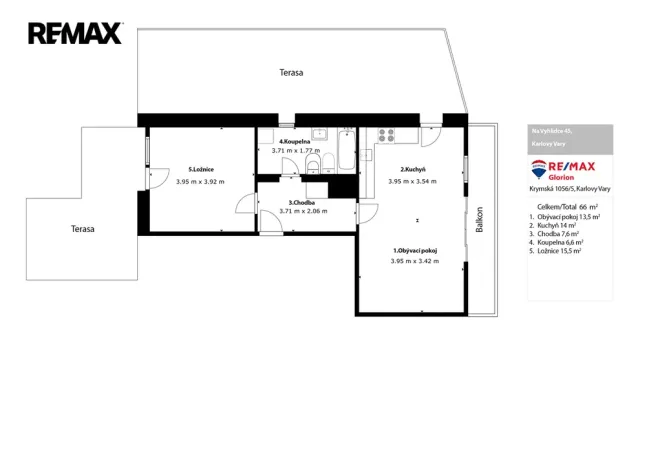 Prodej bytu 2+kk, Karlovy Vary, Pražská silnice, 63 m2