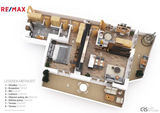 Prodej bytu 3+kk, Vrchlabí, Papírenská 1702, 87 m2