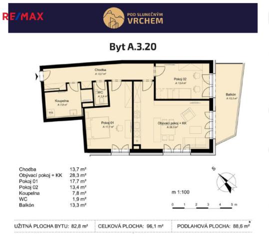Prodej bytu 3+kk, Vrchlabí, Papírenská, 88 m2