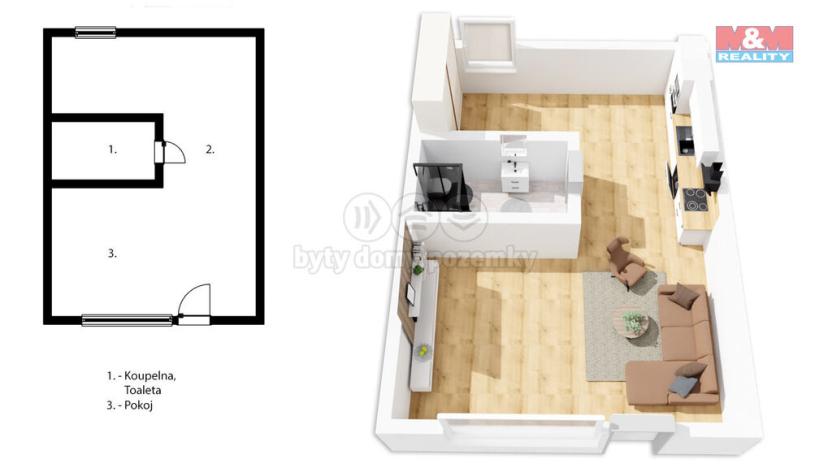 Prodej bytu 1+kk, Kladno - Švermov, Svojsíkova, 45 m2