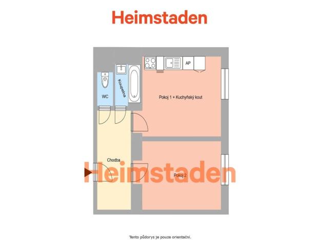 Pronájem bytu 2+kk, Ostrava - Poruba, Hlavní třída, 39 m2