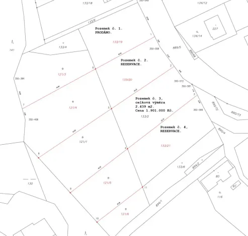 Prodej pozemku pro bydlení, Běstvina, 2439 m2