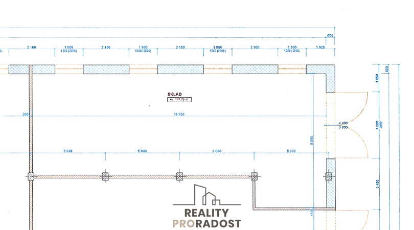 Pronájem skladu, Hodonín, Smetanova, 1622 m2