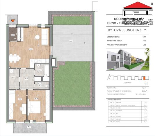 Prodej bytu 3+kk, Brno - Holásky, 87 m2