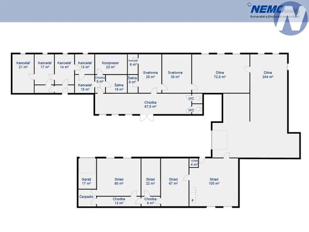 Pronájem skladu, Volyně, Dobřanovská, 1300 m2