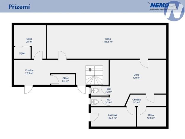 Pronájem skladu, Volyně, Dobřanovská, 1300 m2