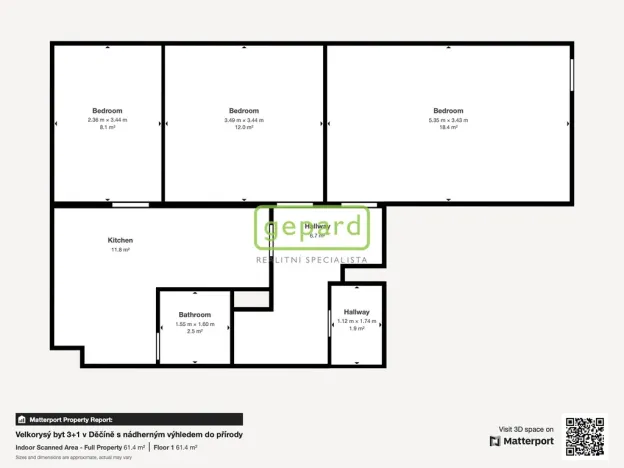 Prodej bytu 3+1, Děčín - Děčín IX-Bynov, Vítova, 76 m2