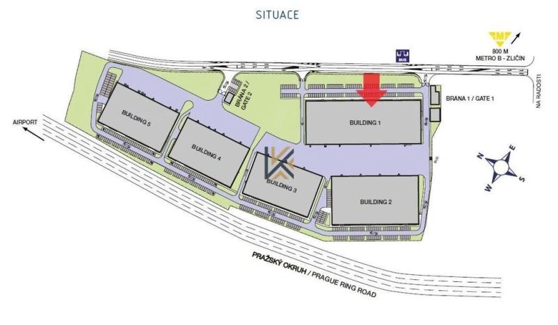 Pronájem kanceláře, Praha - Zličín, Na Radosti, 1030 m2