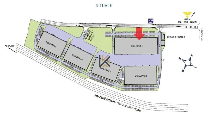 Pronájem kanceláře, Praha - Zličín, Na Radosti, 1030 m2