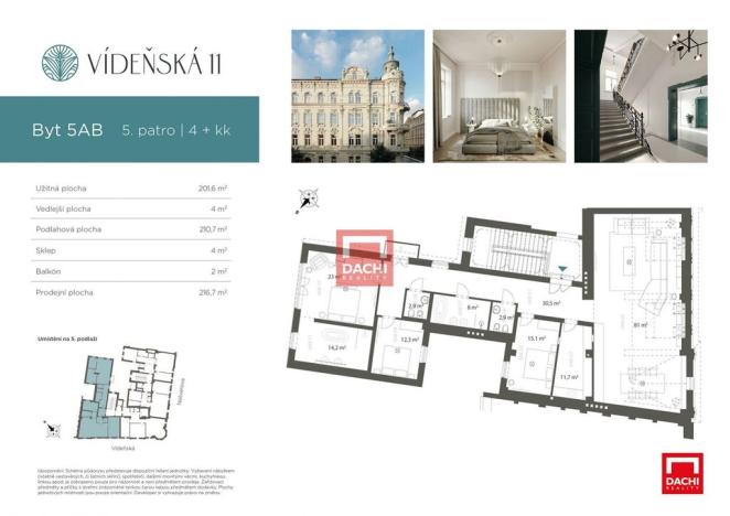 Prodej bytu 4+kk, Olomouc, Vídeňská, 211 m2