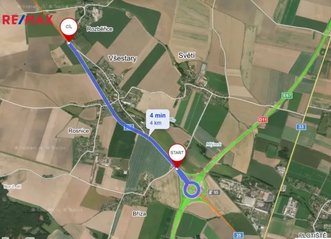 Prodej komerčního pozemku, Všestary - Rozběřice, 1985 m2