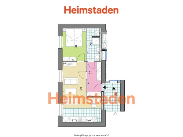 Pronájem bytu 2+kk, Ostrava - Poruba, Matěje Kopeckého, 41 m2