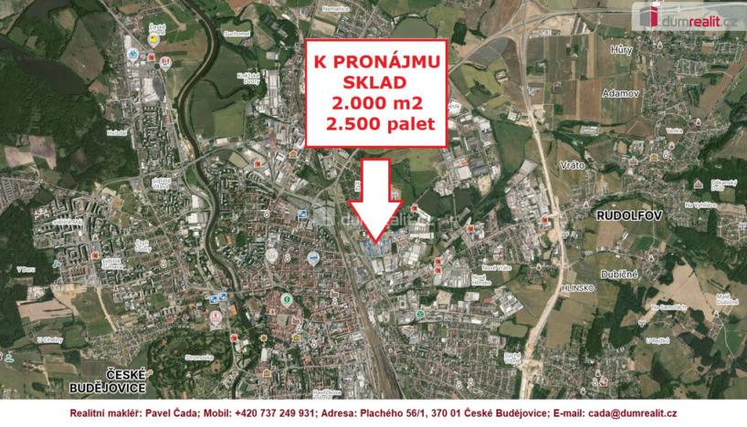 Pronájem skladu, České Budějovice - České Budějovice 4, Pekárenská, 2000 m2