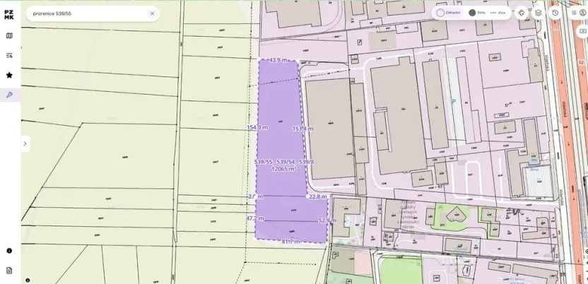 Prodej pozemku, Brno, Vídeňská, 12065 m2