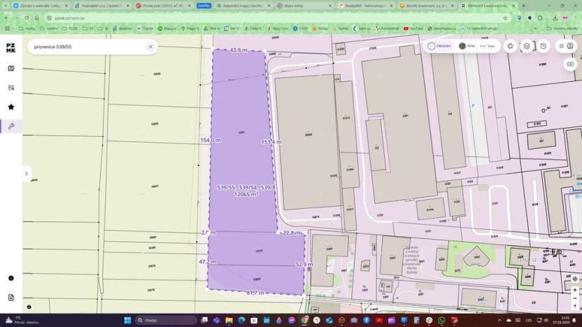 Prodej komerčního pozemku, Brno, Vídeňská, 12065 m2