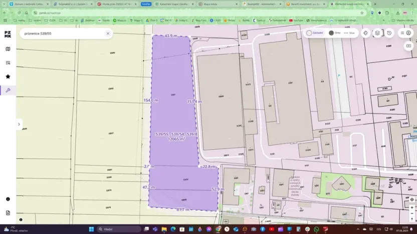 Prodej komerčního pozemku, Brno, Vídeňská, 12065 m2