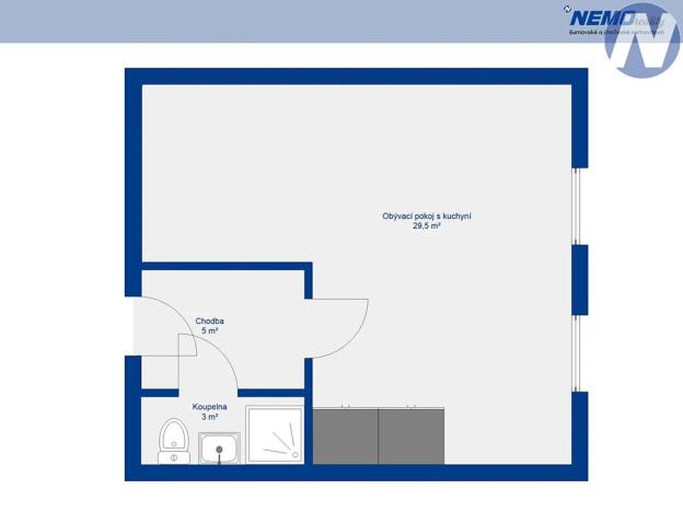 Pronájem bytu 1+kk, Husinec, Komenského, 35 m2