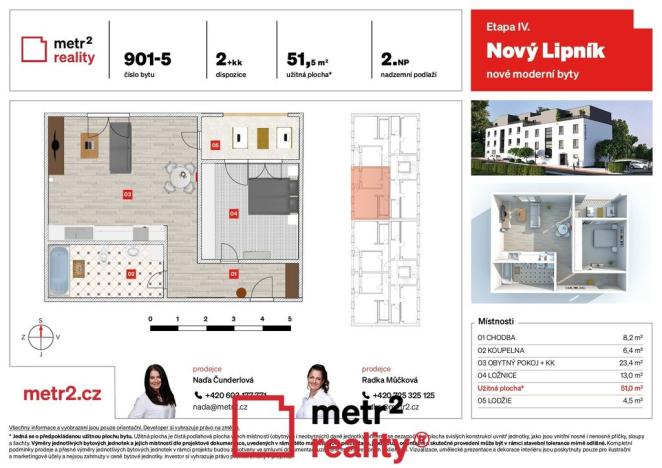 Prodej bytu 2+kk, Lipník nad Bečvou, Na Výsluní, 52 m2