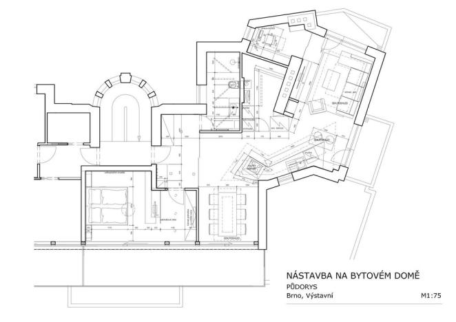 Prodej atypického bytu, Brno - Staré Brno, Výstavní, 90 m2