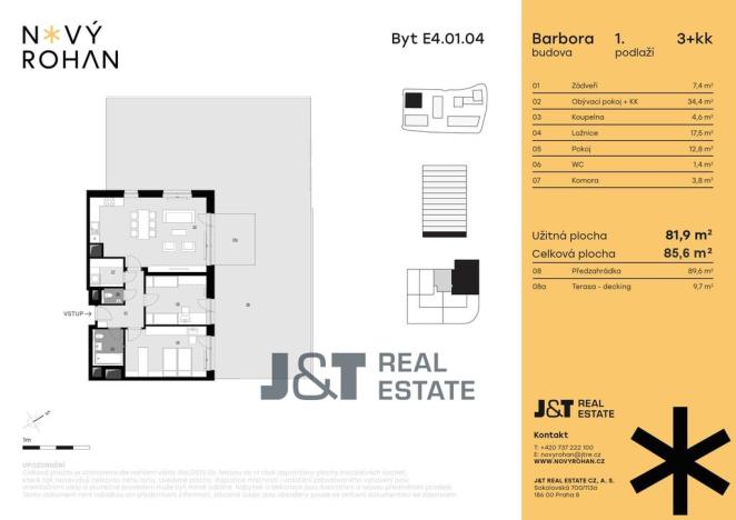 Prodej bytu 3+kk, Praha - Karlín, Libeňský ostrov, 82 m2
