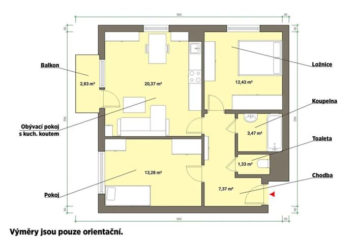 Prodej bytu 3+kk, Plzeň, V Zahrádkách, 65 m2